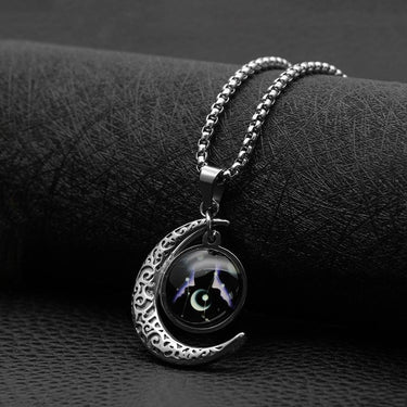 Titanium steel Astrological Zodiac Sign Moon Pendant Necklace